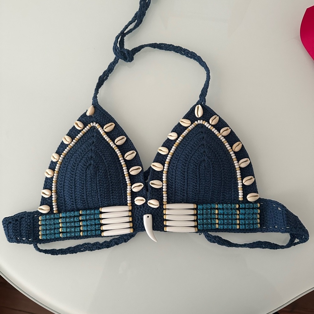 Blue Shell-Embellished Bikini - Picture 3 of 4
